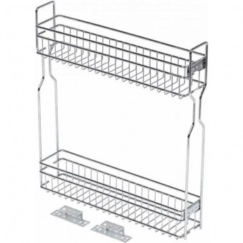 Двухуровневая боковая корзина GTV MOVIX в модуль 150 мм, без направляющих, хром Двухуровневая боковая корзина GTV MOVIX в модуль 150 мм, без направляющих, хром