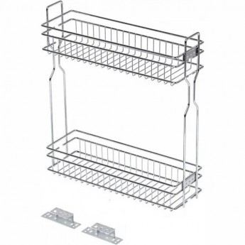 Двухуровневая боковая корзина GTV MOVIX в модуль 200 мм, без направляющих, хром Двухуровневая боковая корзина GTV MOVIX в модуль 200 мм, без направляющих, хром