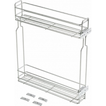 Двухуровневая боковая корзина GTV в модуль 200 мм, без направляющих, с крепежом, цинк Двухуровневая боковая корзина GTV в модуль 200 мм, без направляющих, с крепежом, цинк