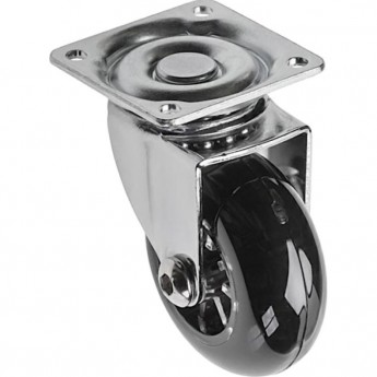 Колесо поворотное GTV KM-RD-50-SF-20, D-50мм, черное без стопора на площадке Brazylia, нагрузка 40кг (комплект 4 шт)