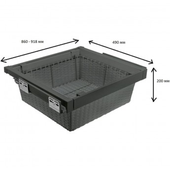 Корзина для белья ротанг, графит, с доводчиком полного выдвижения GTV WG-KOSZR90-60 Корзина для белья ротанг, графит, с доводчиком полного выдвижения GTV WG-KOSZR90-60