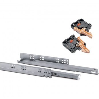 Направляющая нижнего монтажа 400 Modern Slide с доводчиком, полное выдвижение GTV PB-3D0SHX18-400-H Направляющая нижнего монтажа 400 Modern Slide с доводчиком, полное выдвижение GTV PB-3D0SHX18-400-H