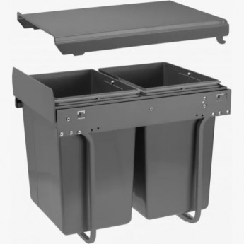 Сегрегатор для модуля 400мм, антрацит, с креплением фасада, с доводчиком GTV PB-45-MF202x10-60A Сегрегатор для модуля 400мм, антрацит, с креплением фасада, с доводчиком GTV PB-45-MF202x10-60A