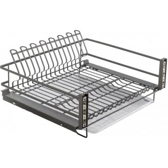 Сушилка выкатная для посуды в нижнюю базу GTV MOVIX PRO, 700 мм с креплением фасада, с поддоном, без направляющих, антрацит Сушилка выкатная для посуды в нижнюю базу GTV MOVIX PRO, 700 мм с креплением фасада, с поддоном, без направляющих, антрацит