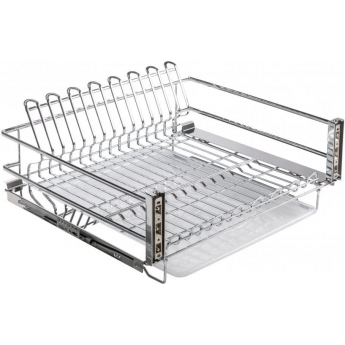 Сушилка выкатная для посуды в нижнюю базу GTV MOVIX PRO, 800 мм с креплением фасада, с поддоном, без направляющих, хром Сушилка выкатная для посуды в нижнюю базу GTV MOVIX PRO, 800 мм с креплением фасада, с поддоном, без направляющих, хром